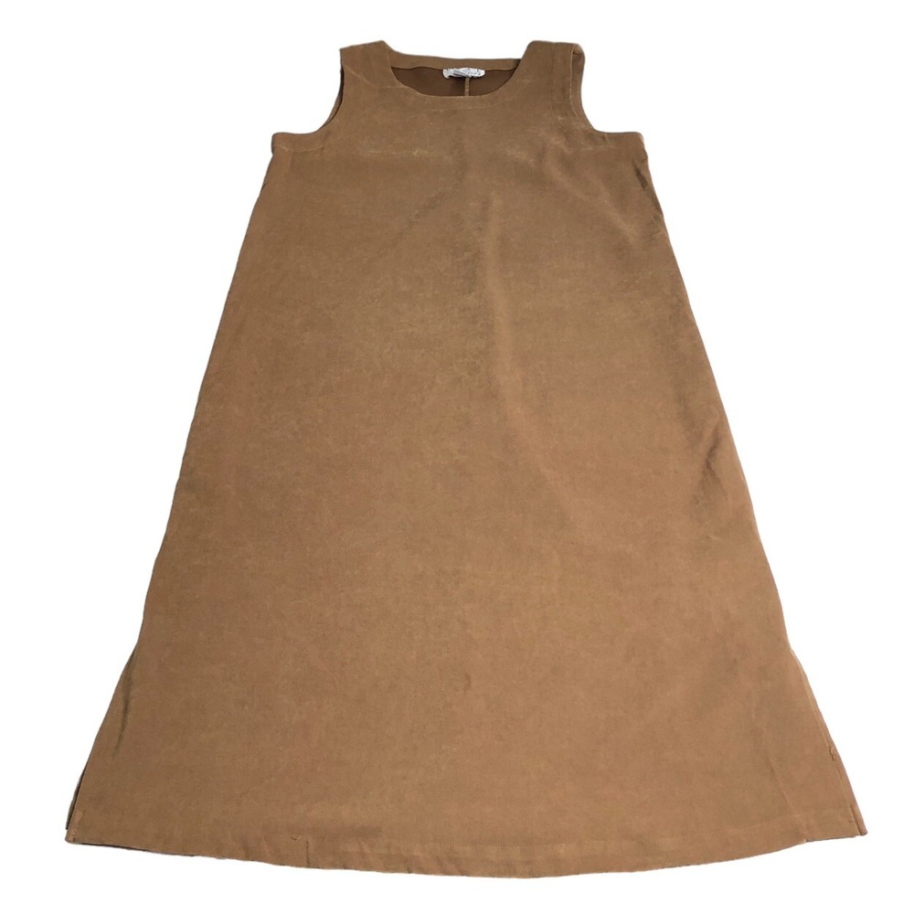 Vintage‎ 90s Real Comfort Jumper Dress Womens 8 Brown Maxi Lagenlook Minimalist